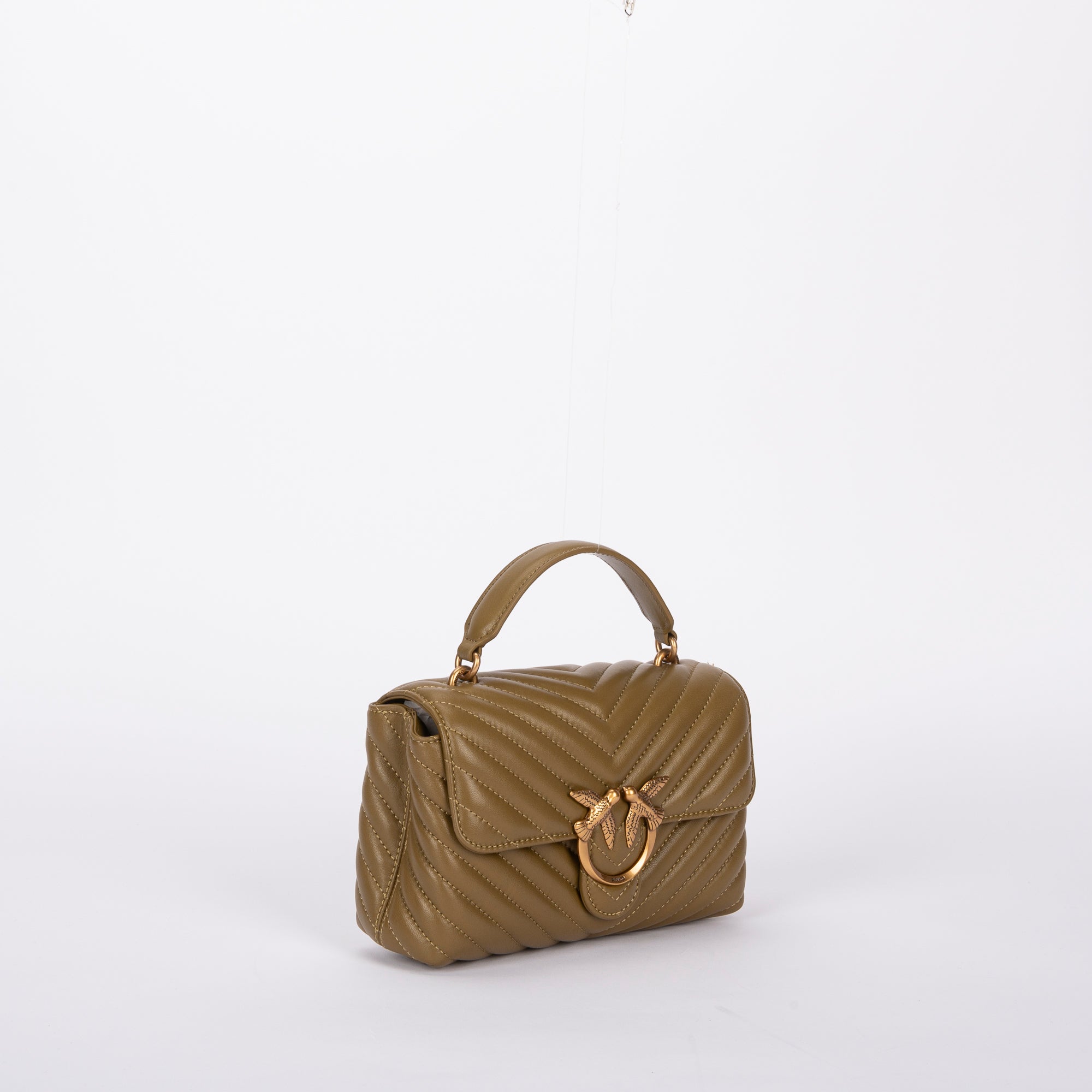 Pinko mini lady love bag puff chevron militare