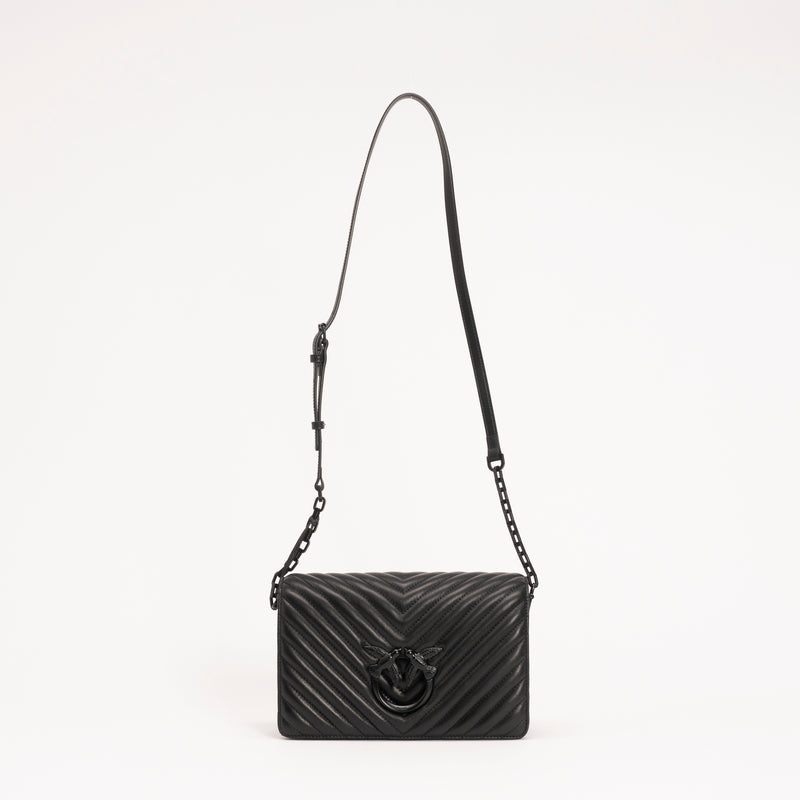 Pinko classic love bag click chevron nera