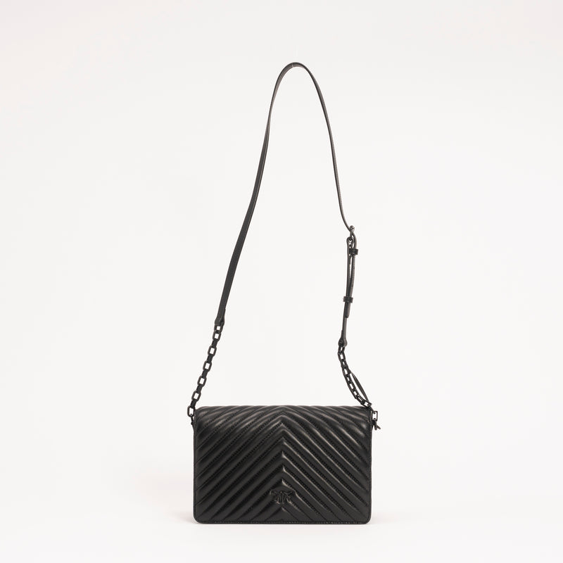 Pinko classic love bag click chevron nera