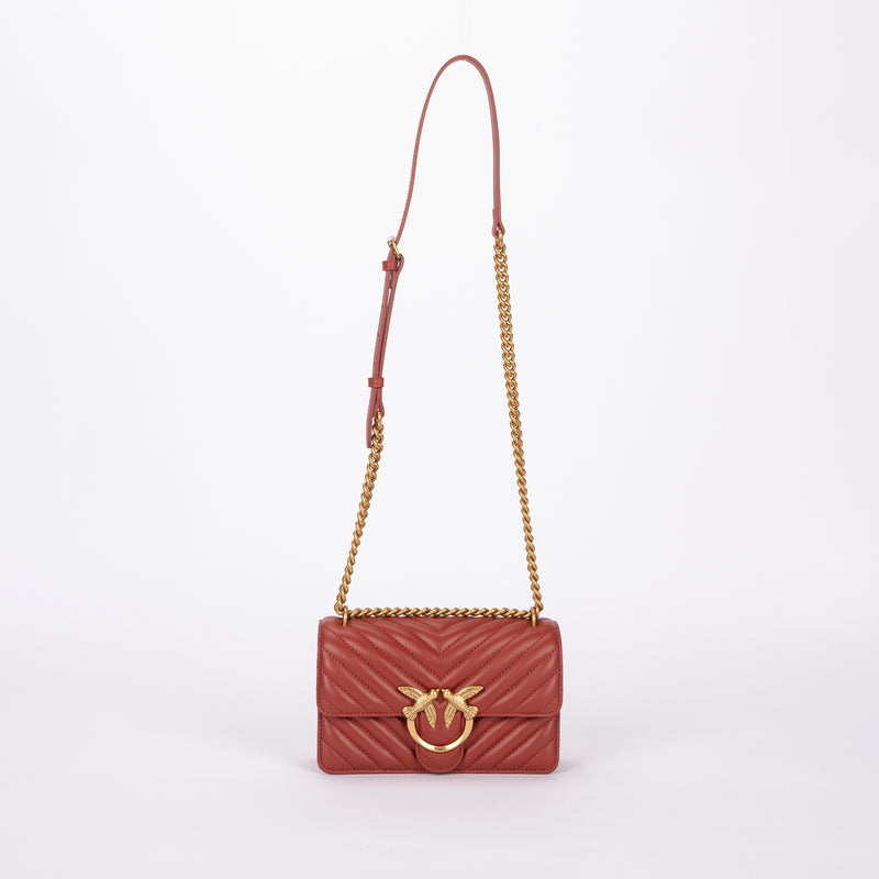 Pinko mini love bag one simply chevron mattone