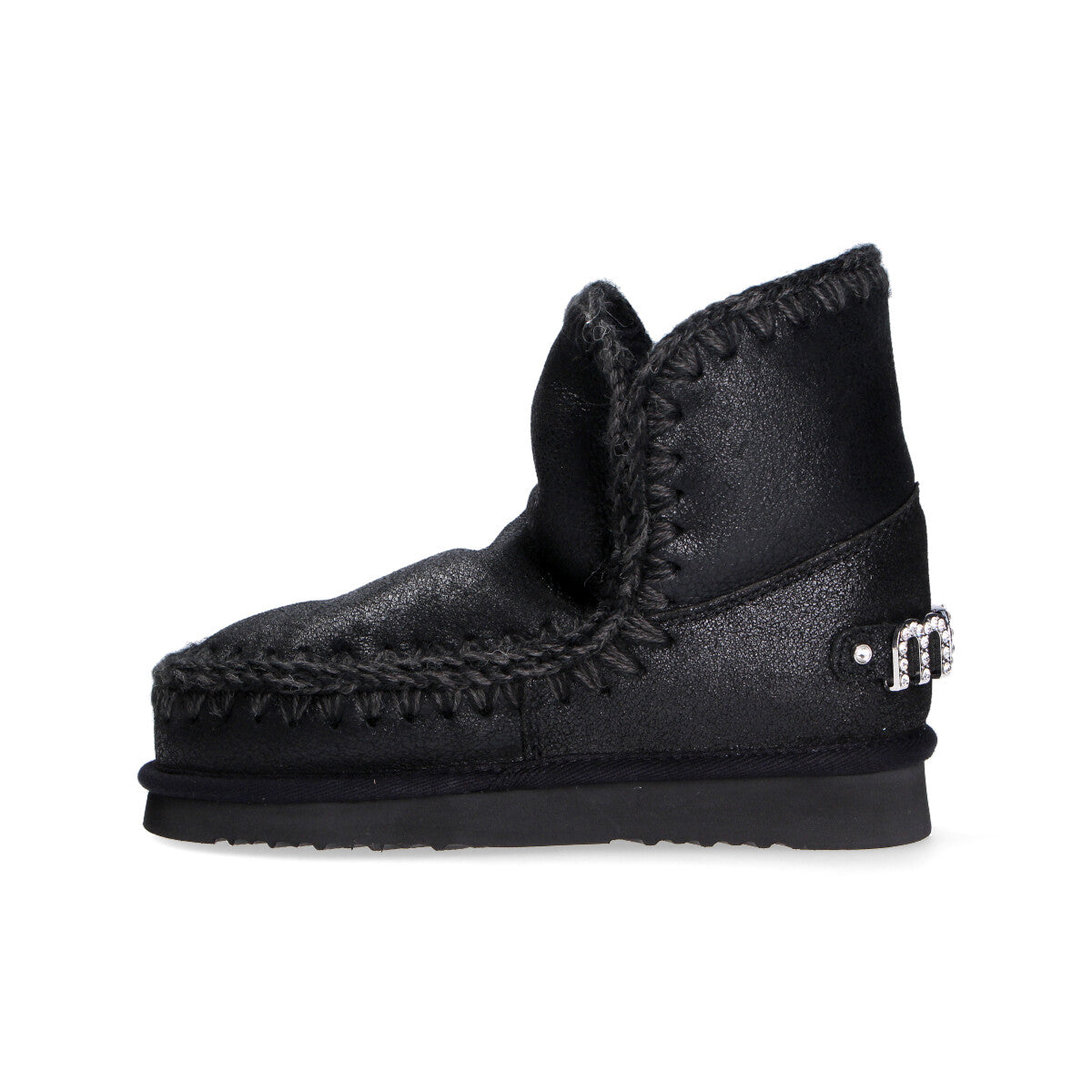 Mou boot Eskimo strass logo pelle nero