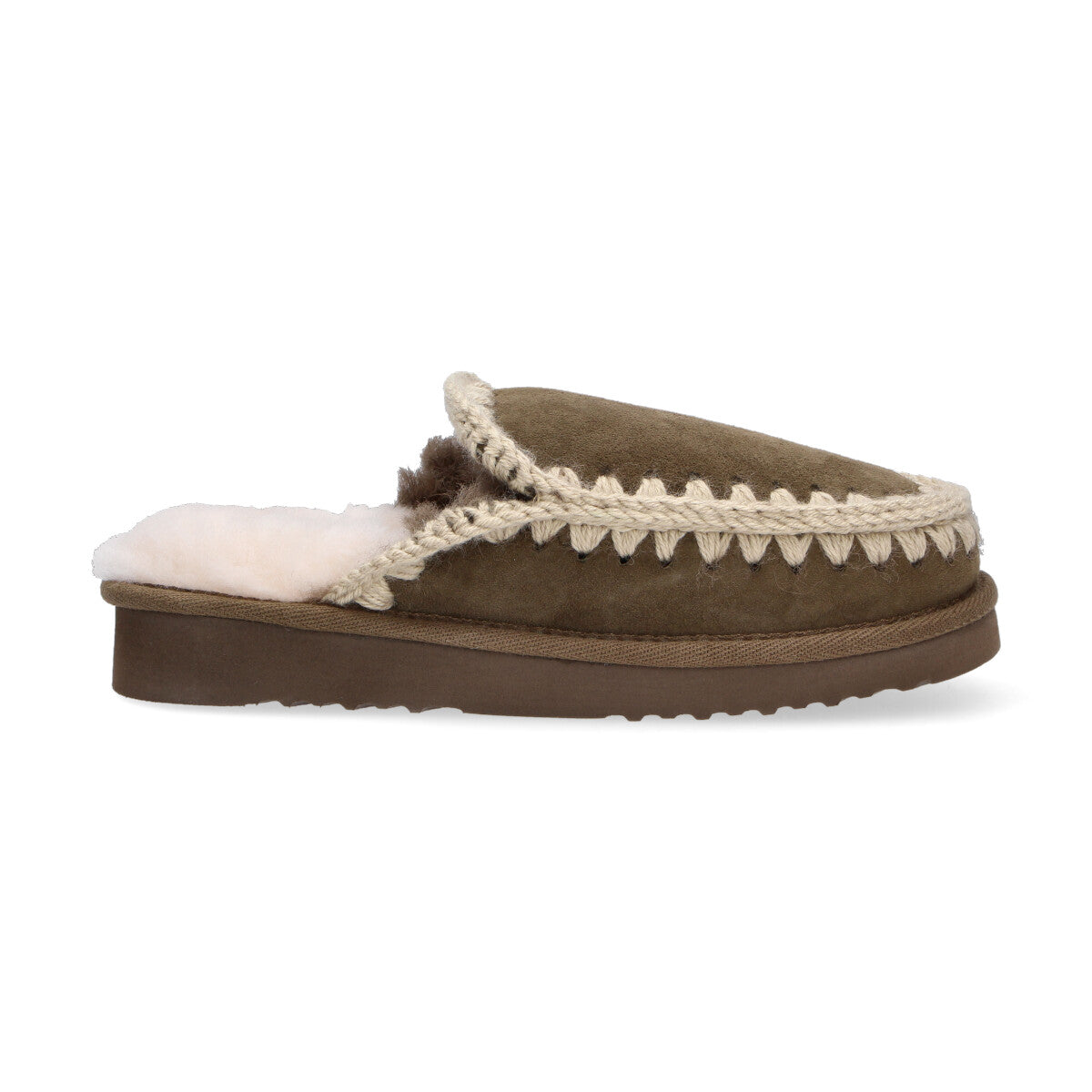 Mou ciabatta Eskimo Stitching clog camoscio verde