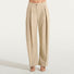 Pinko pantaloni larghi con pieghe in tela beige