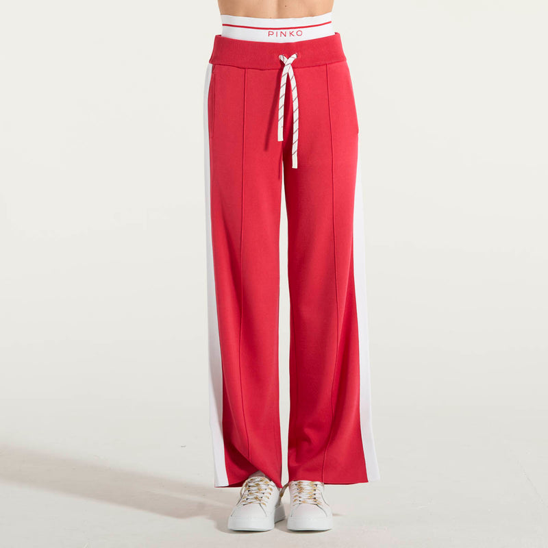 Pinko pantaloni sporty ampi con banda laterale