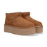 UGG classic ultra mini platform camoscio cuoio