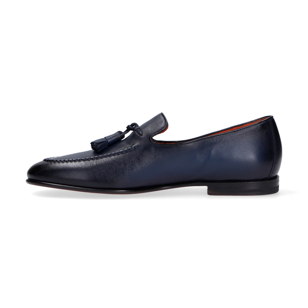 Santoni mocassino con nappine pelle blu