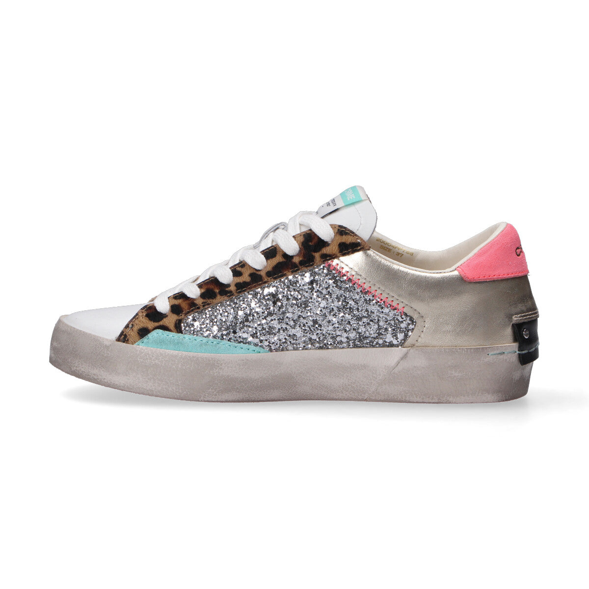 Crime London sneaker Distressed strass cavallino