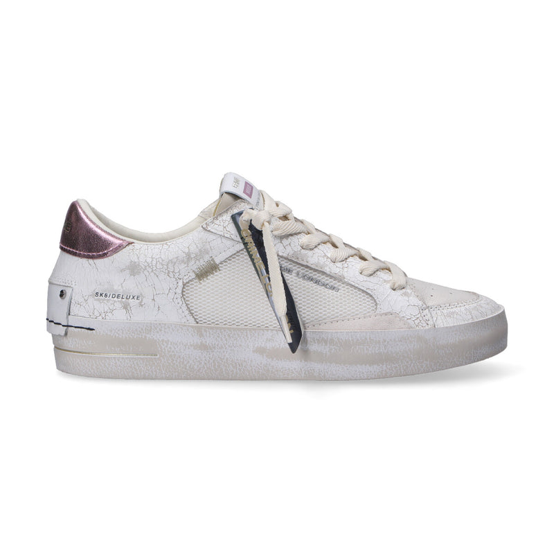 Crime London sneaker Sk8 Deluxe cracked bianca