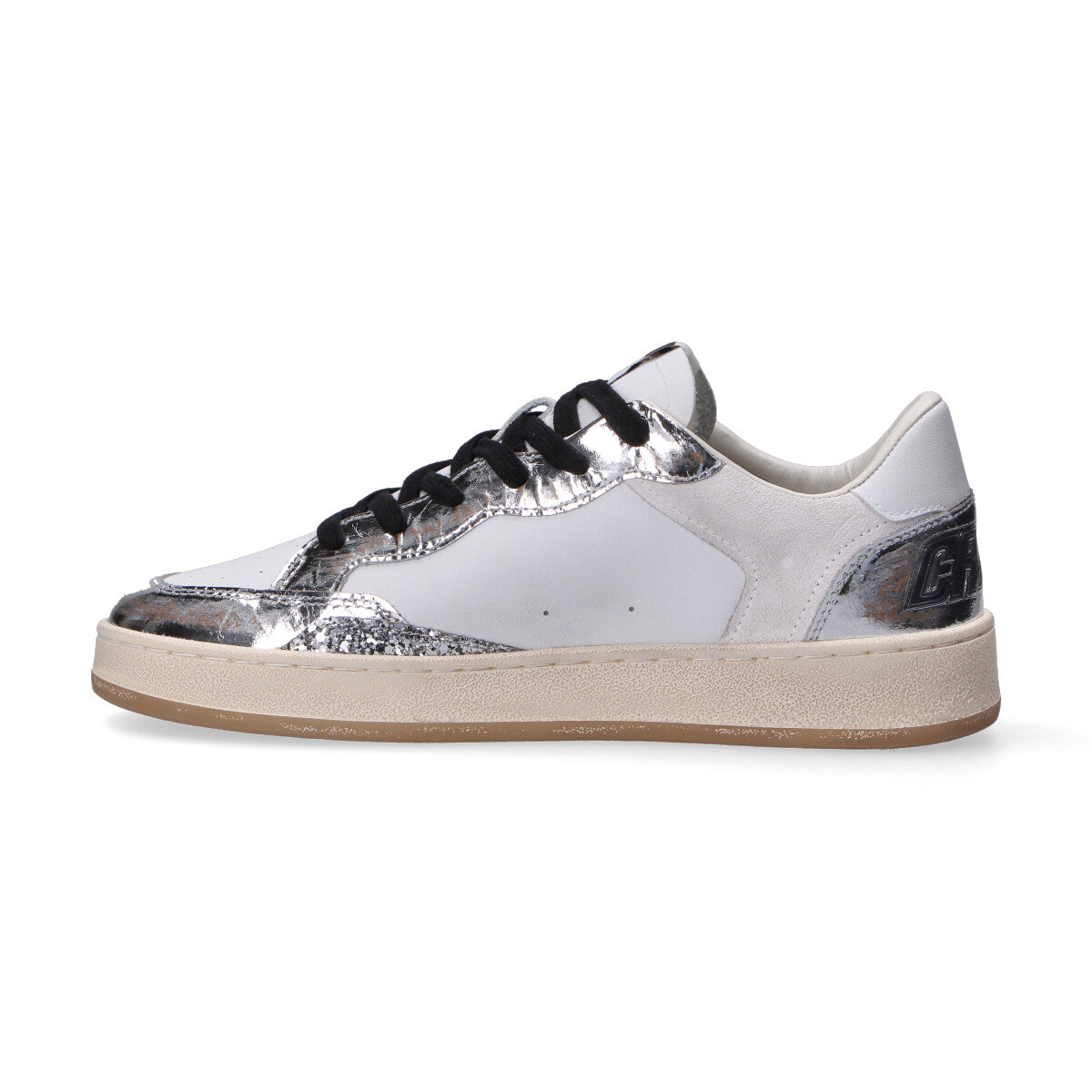 Crime London sneaker Chelsea specchio argento