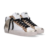 Crime London SK8 Deluxe mid Way to glow bianca oro