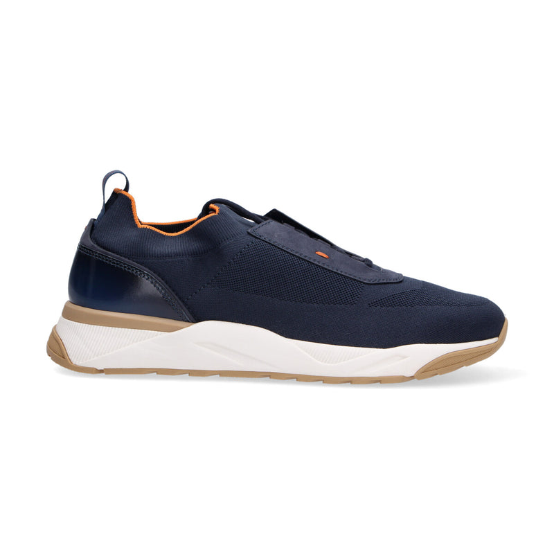 Santoni sneaker tessuto elastico blu