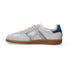 Santoni sneaker Low Top pelle bianca blu