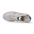 Santoni sneaker Low Top pelle bianca blu