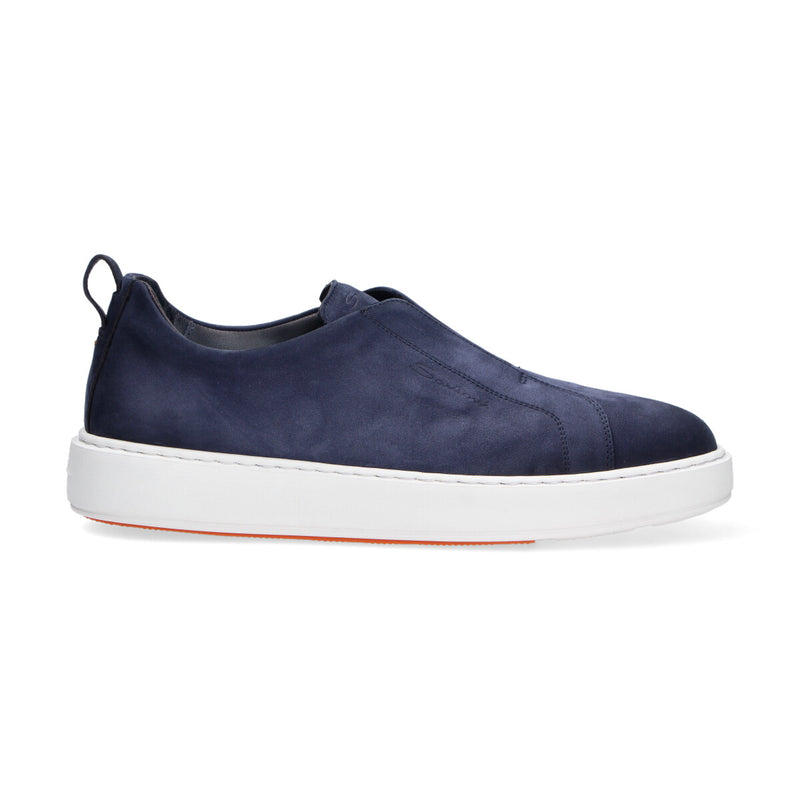 Santoni sneaker Slip on camoscio blu