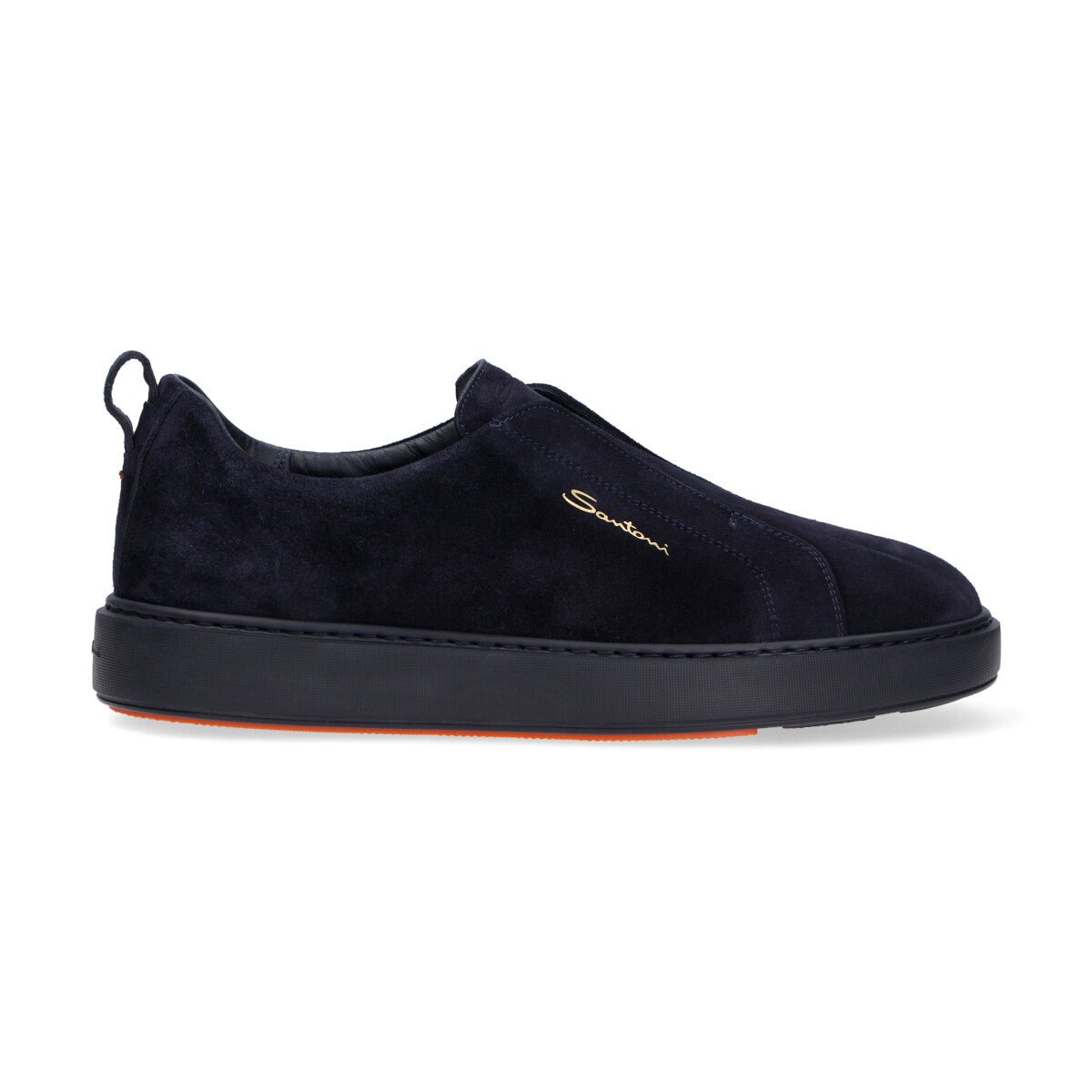 Santoni sneaker slip on camoscio blu