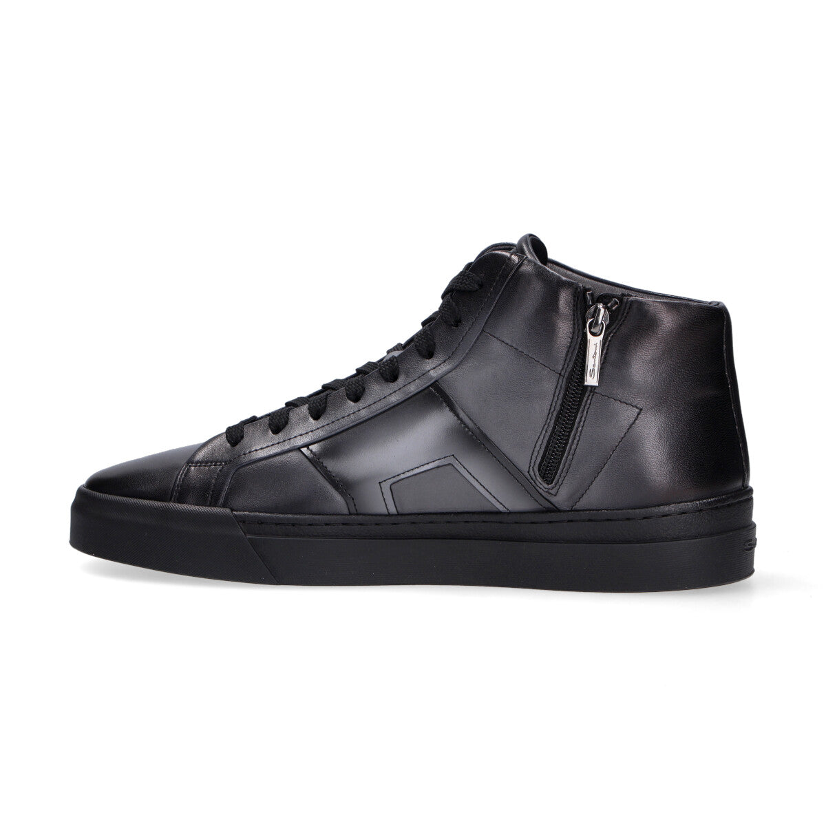 Santoni sneaker Duble bucle pelle nera grigia