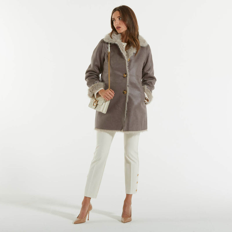 Blanche cappotto reversibile grigio