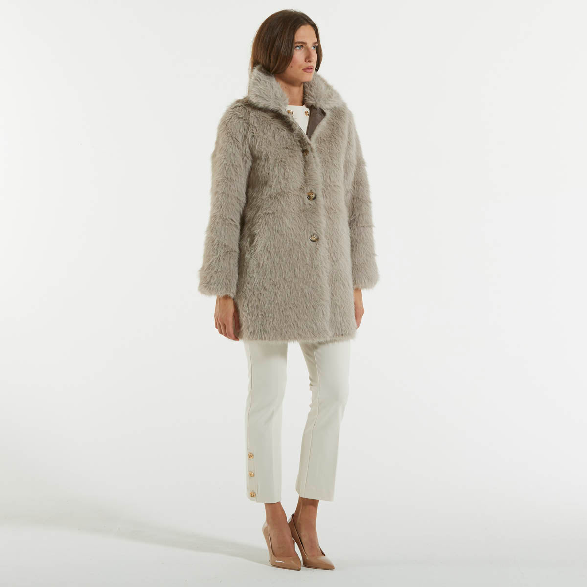 Blanche cappotto reversibile grigio