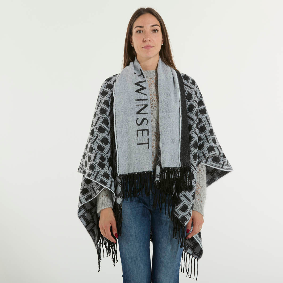 Twinset poncho logato