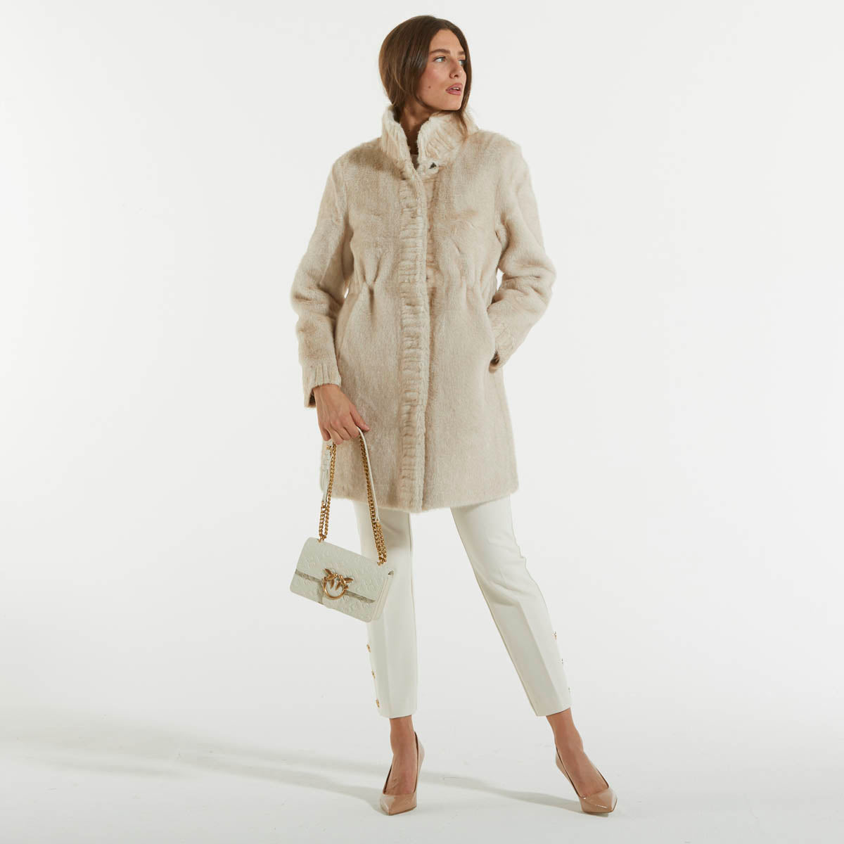 Blanche cappotto reversibile beige