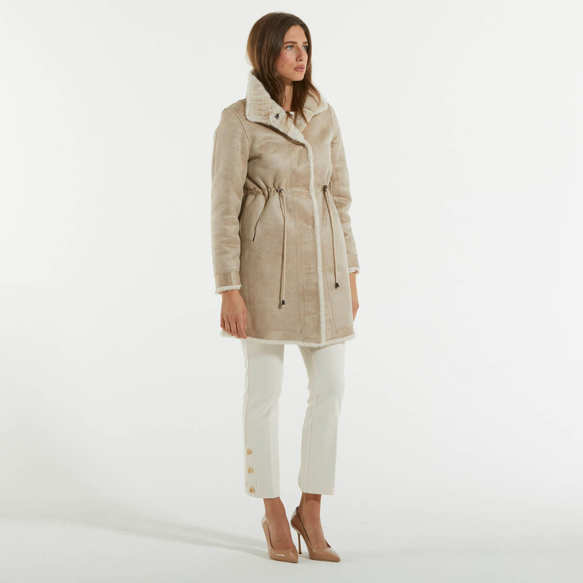 Blanche cappotto reversibile beige