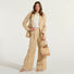 Twinset pantaloni a palazzo in misto lino beige