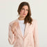 Twinset giacca in misto lino con ricamo rosa