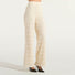 Twinset pantaloni wide leg in pizzo macramè beige