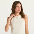 Twinset top fitted a costine con Oval T beige