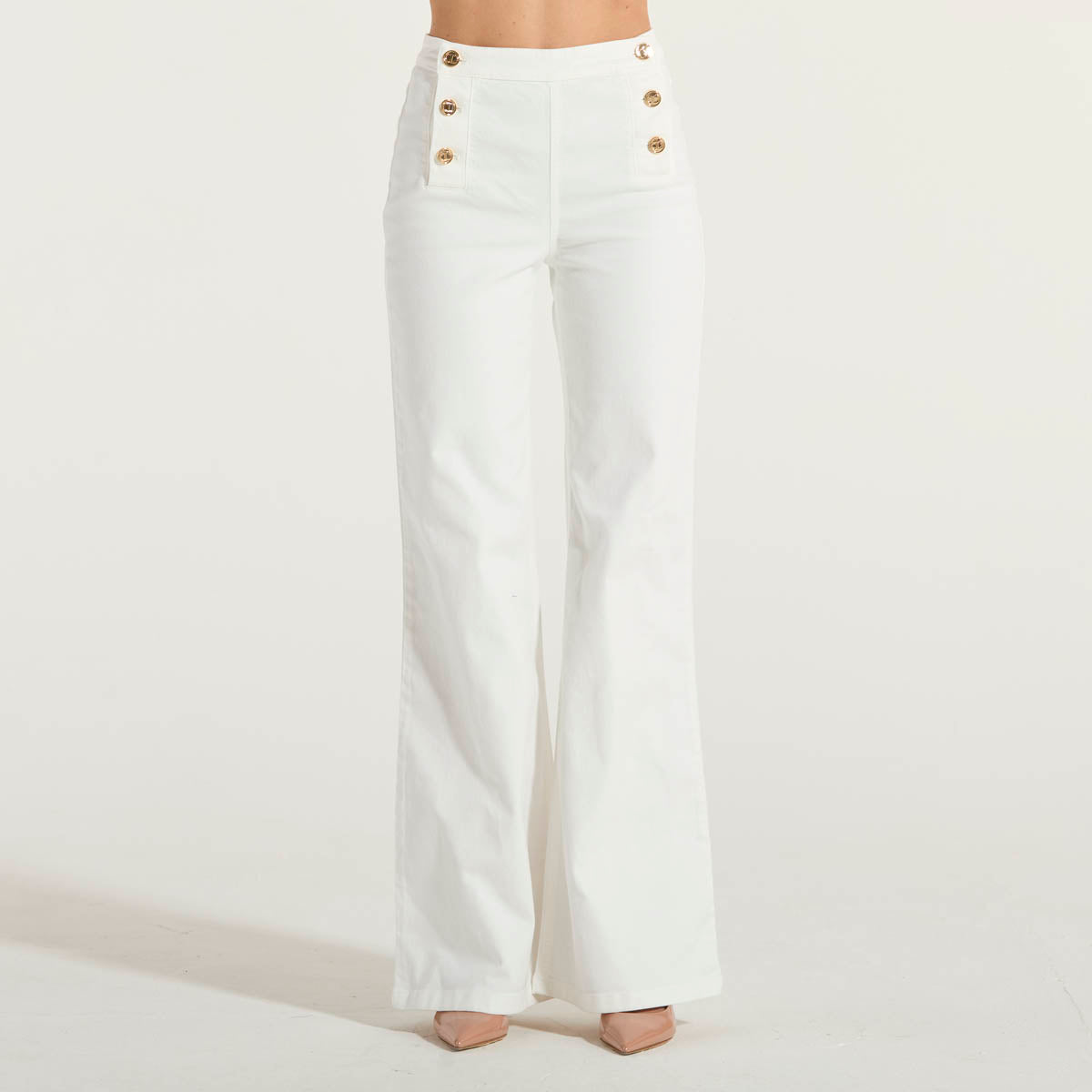 Twinset jeans a palazzo denim bianco