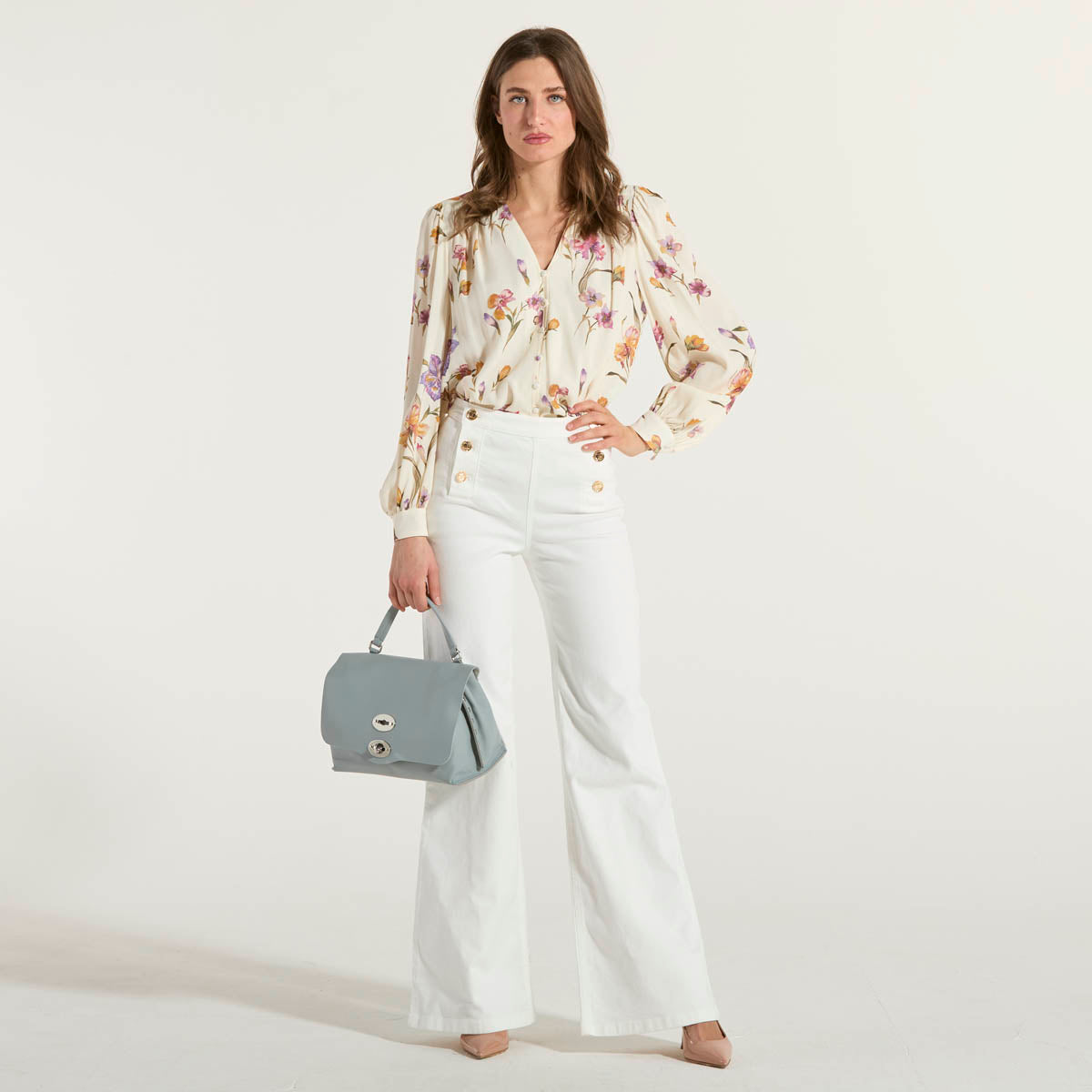 Twinset jeans a palazzo denim bianco