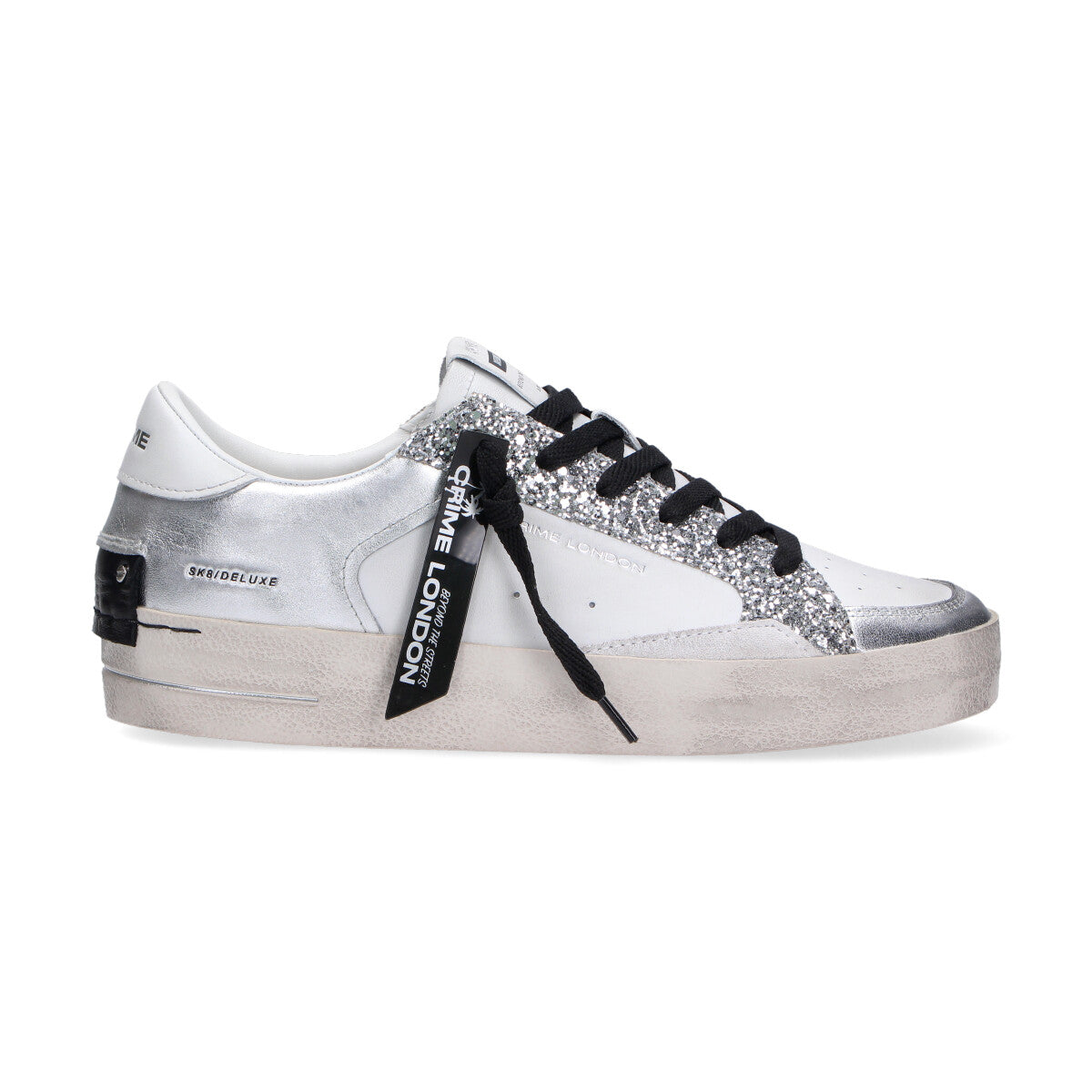 Crime London sneaker Deluxe glitter argento