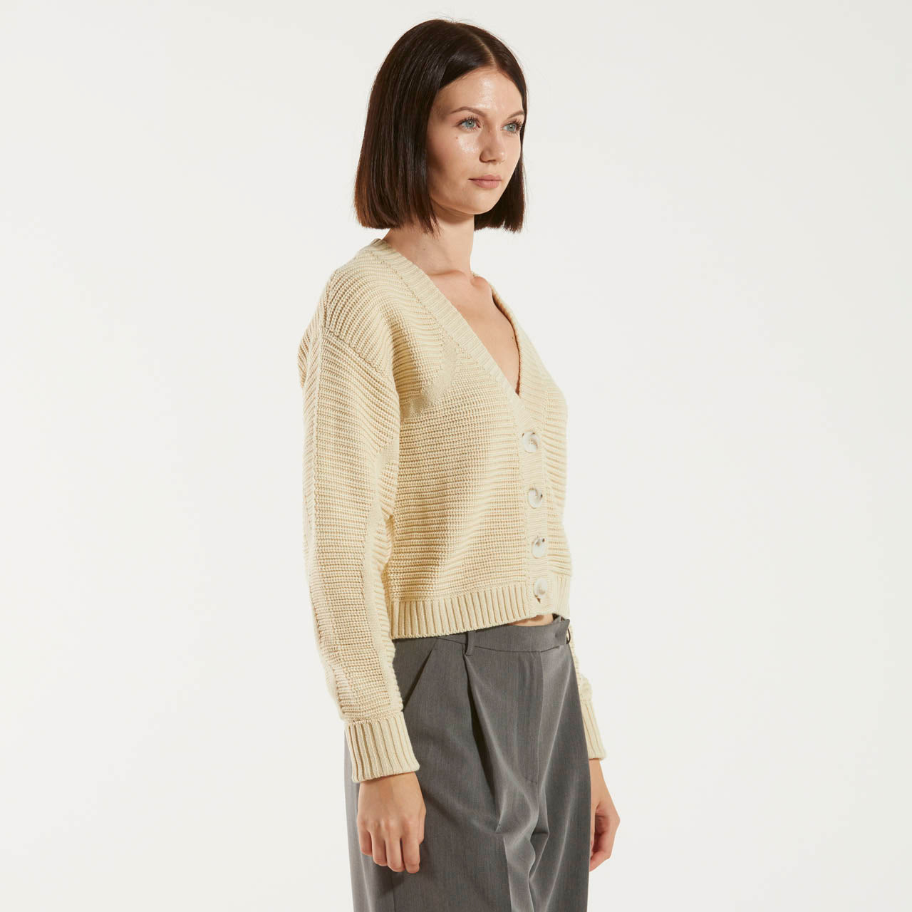 Patrizia Pepe cardigan a coste in lana