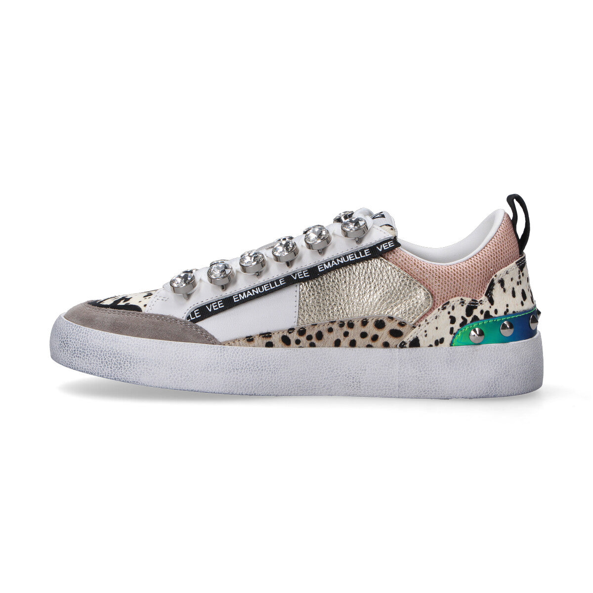 Emanuelle Vee sneaker cavallino animalier bianca