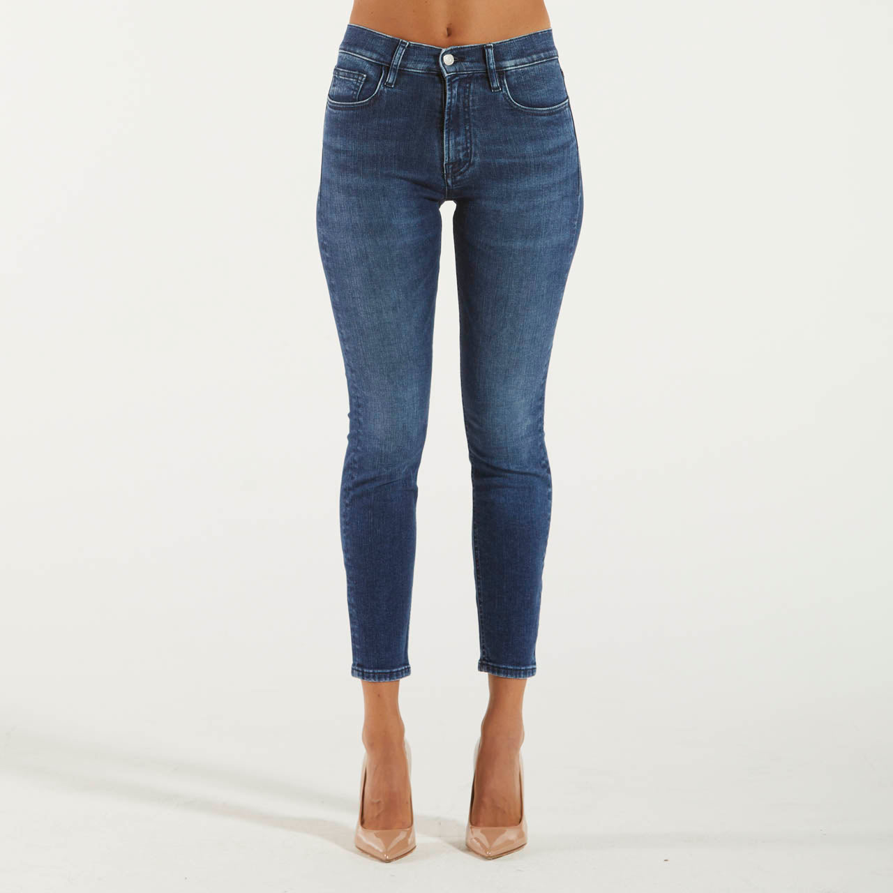 Cycle jeans body slim vita alta scuro slavato