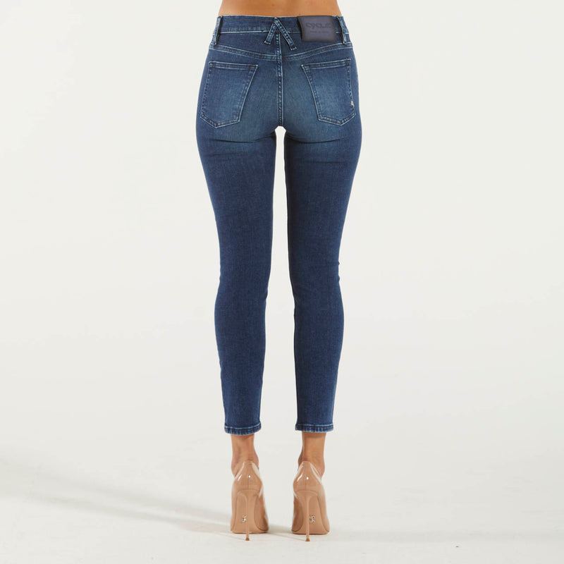 Cycle jeans body slim vita alta scuro slavato