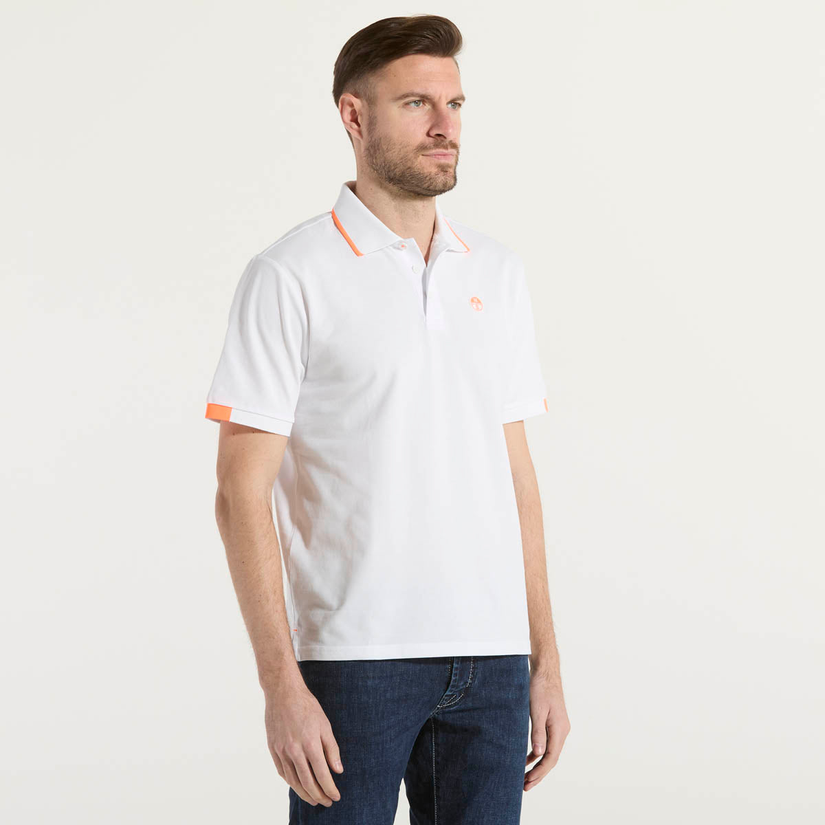 North Sails polo mezza manica in tessuto bianco