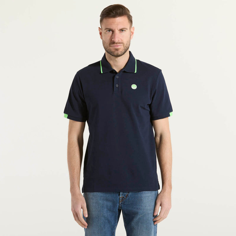 North Sails polo mezza manica in tessuto blu