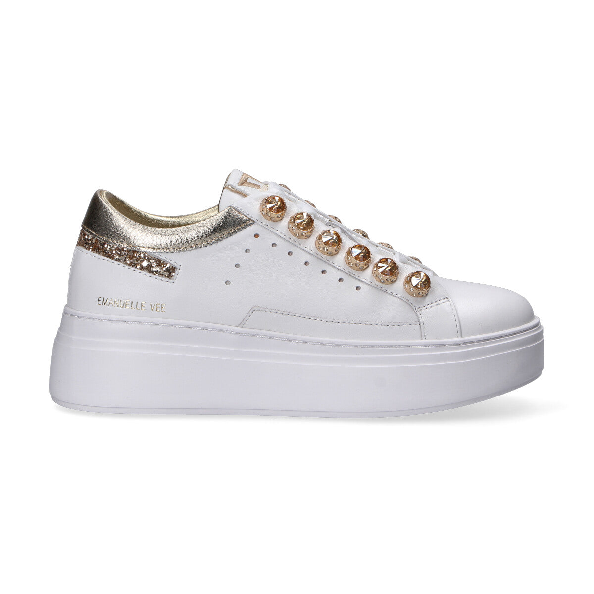 Emanuelle Vee sneaker Bice bianca oro