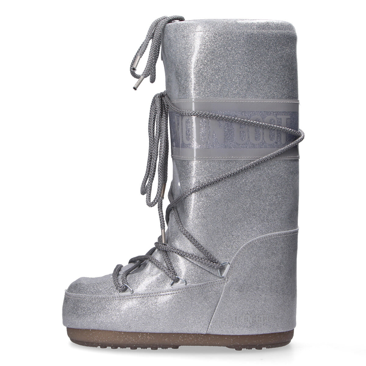 Moon Boot Icon glitter argento