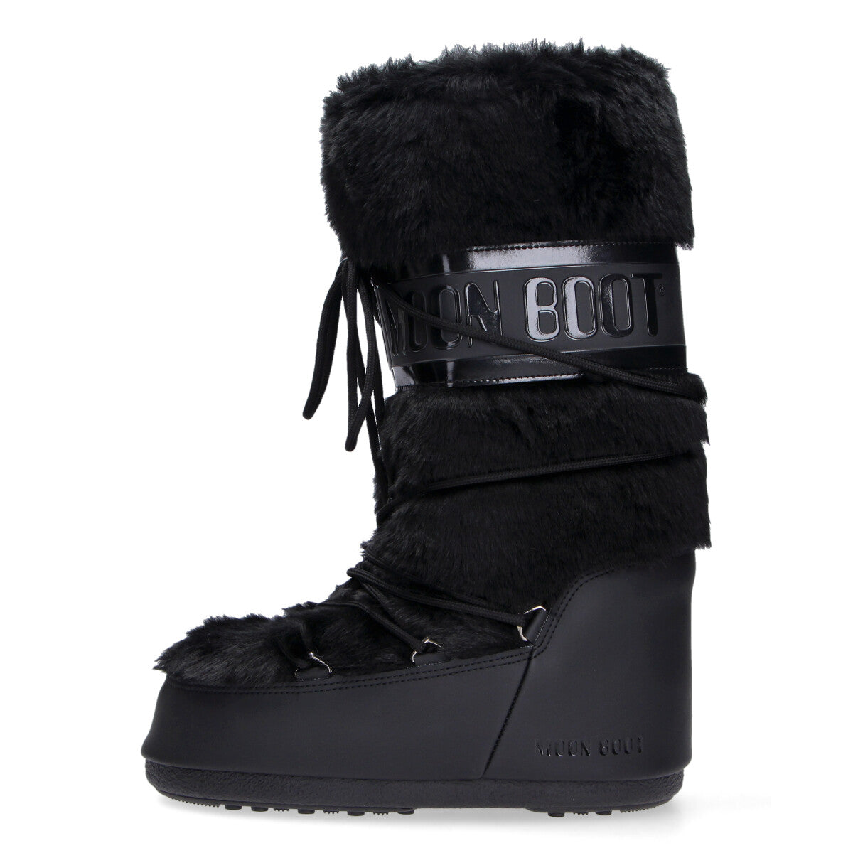 Moon Boot Icon nero in ecopelliccia