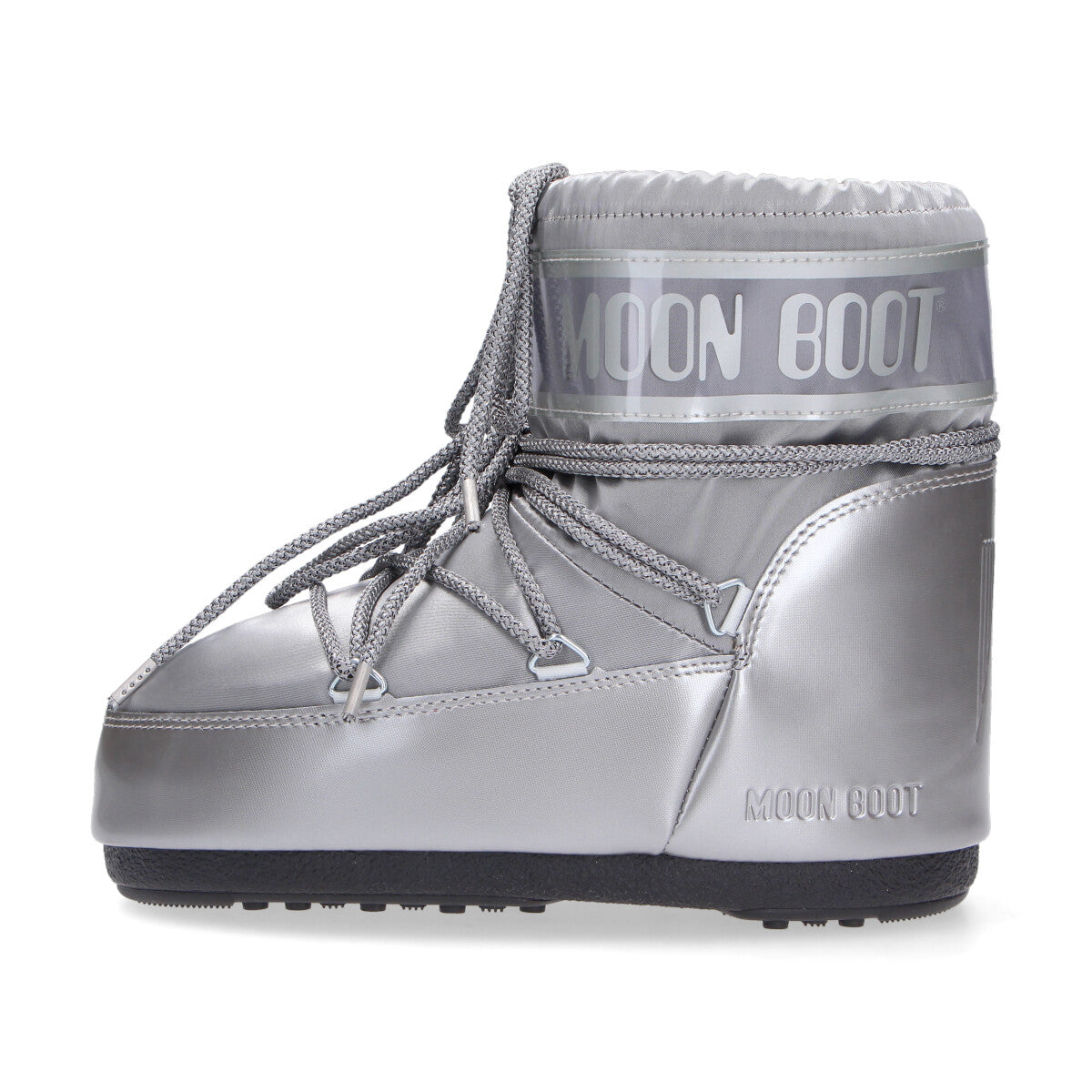 Moon Boot Icon Low Glance argento in raso