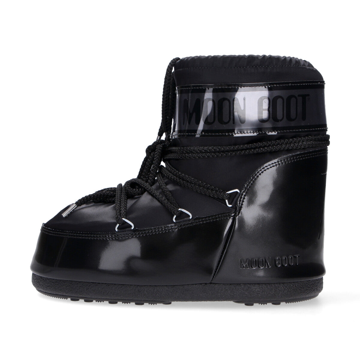 Moon Boot Icon Low Glance nero in raso