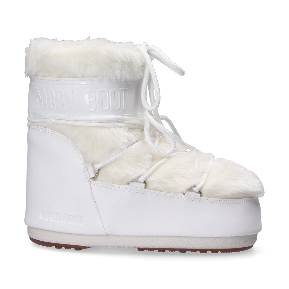 Moon Boot Icon Low bianco in ecopelliccia