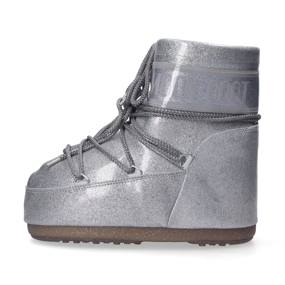 Moon Boot Icon Low glitter argento