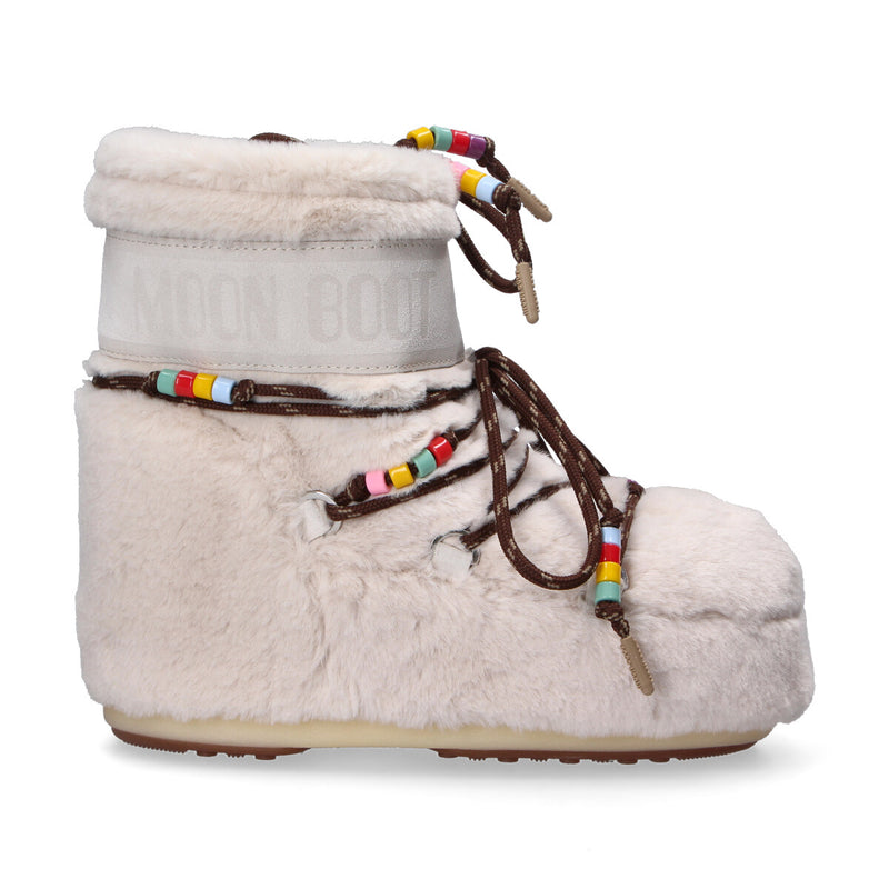 Moon Boot icon low faux fur beads panna