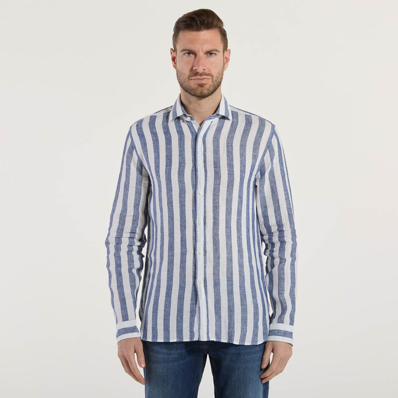 Xacus camicia legacy collection in lino a righe