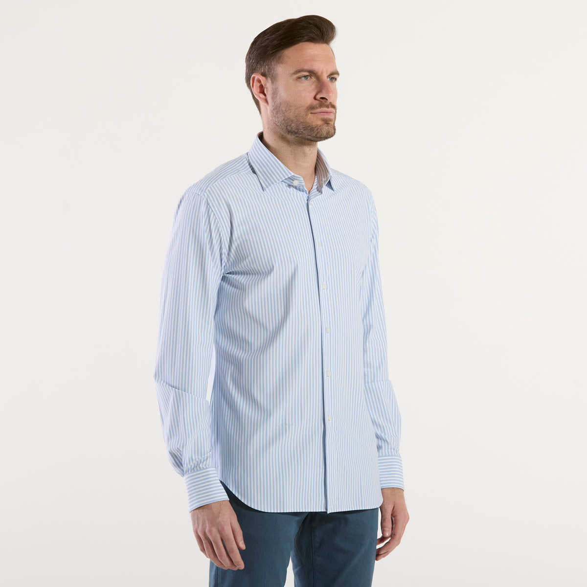 Xacus active shirt in tessuto a righe azzurra