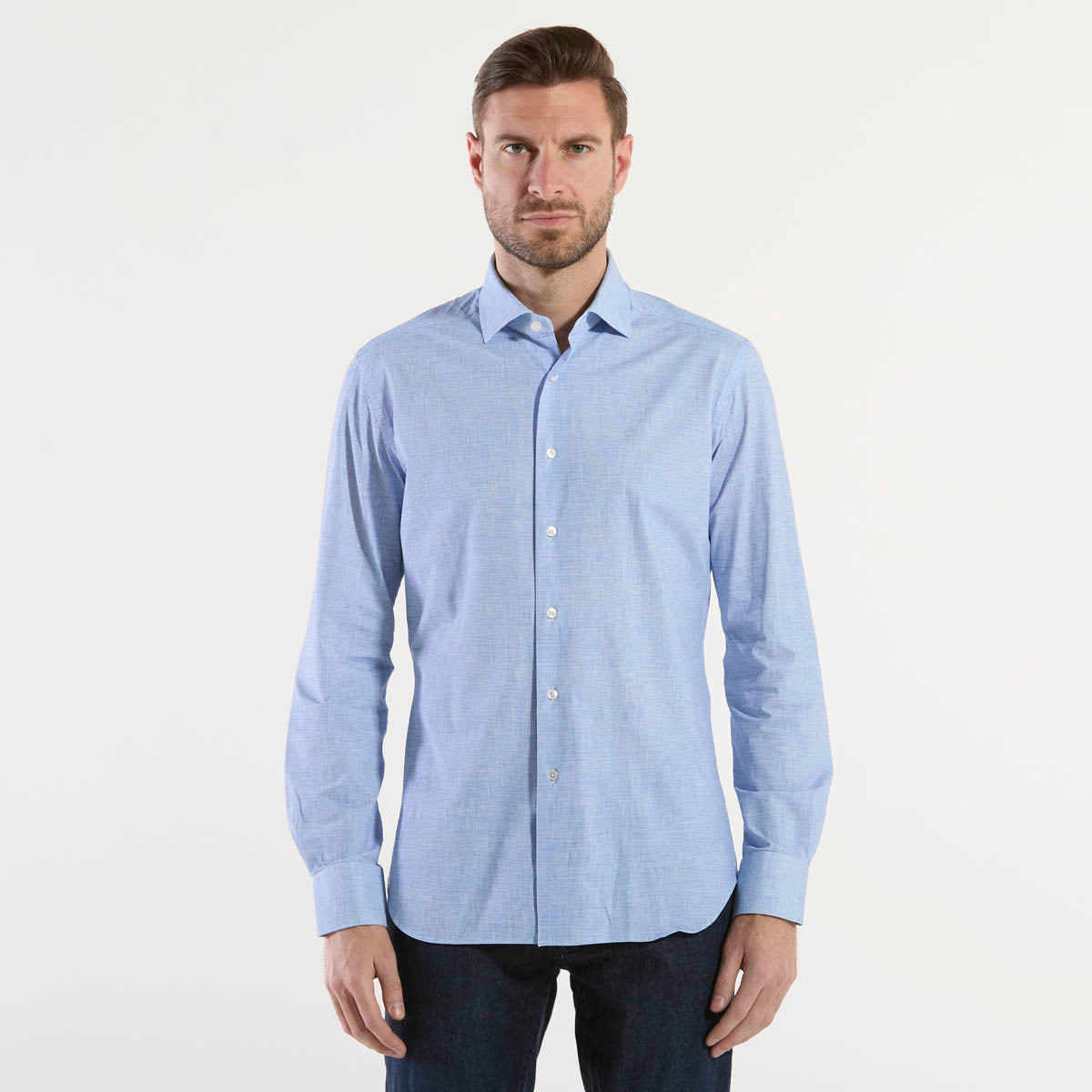 Xacus active shirt in tessuto tailor fit azzurra