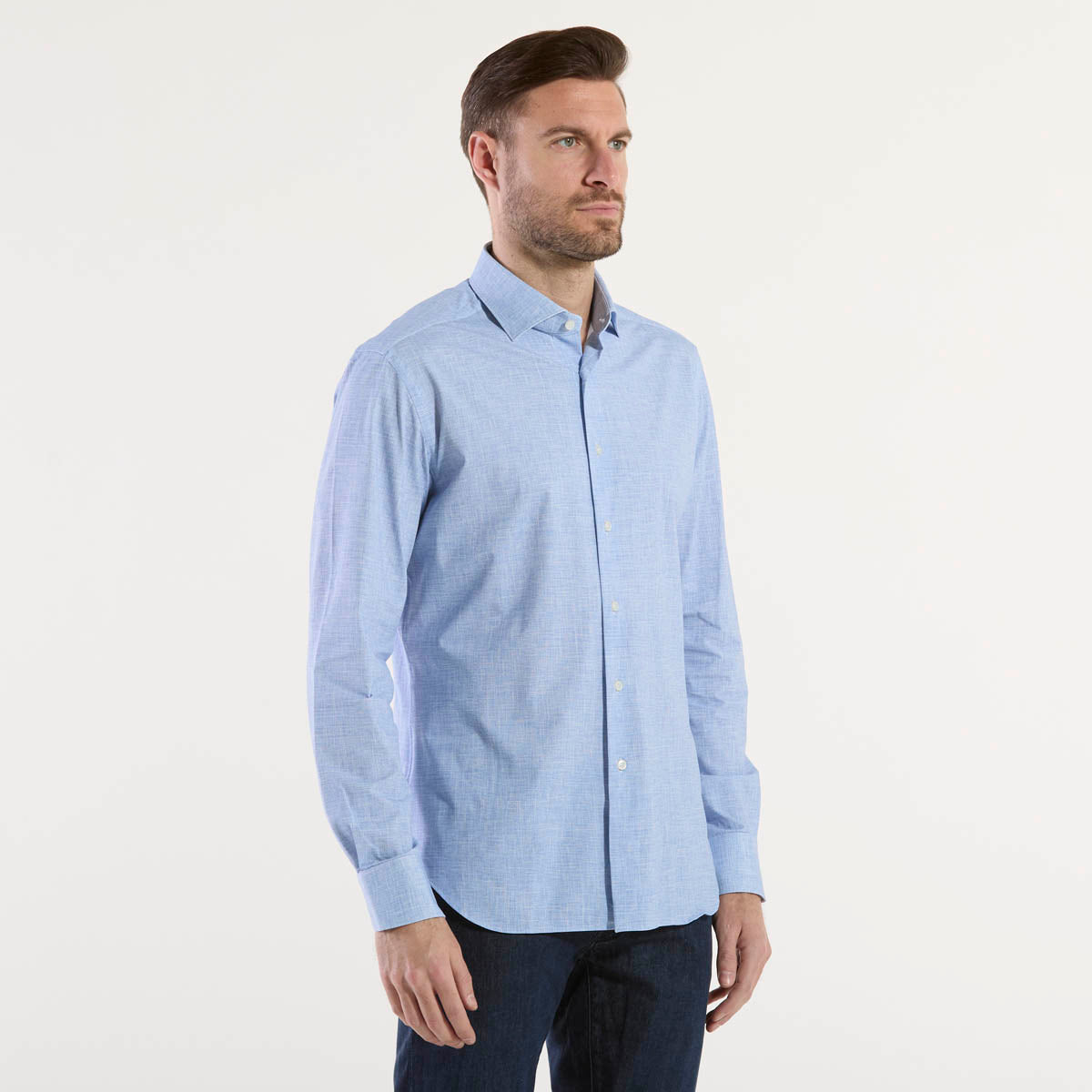 Xacus active shirt in tessuto tailor fit azzurra